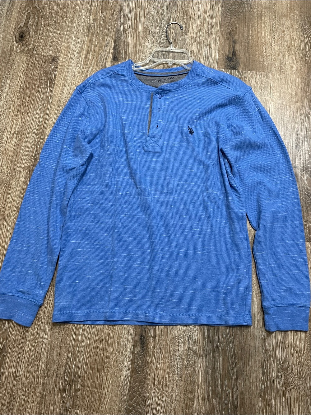 U.S. Polo Assn. Men's Long Sleeve Henley Shirt - Blue